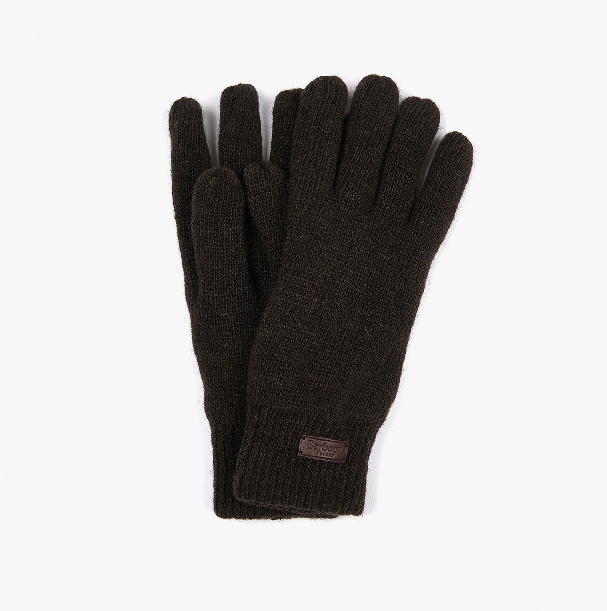 Barbour CARLTON Mens Wool Gloves Dark Green top view showcasing warmth and style.