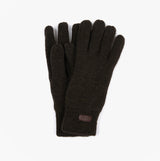Barbour CARLTON Mens Wool Gloves Dark Green top view showcasing warmth and style.