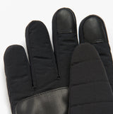 Barbour BANFF QUILTED Mens Gloves Black detail view showing fabric and padding of the gloves.