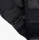 Barbour BANFF QUILTED Mens Gloves Black detail view showing fabric texture and fastening features.