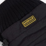 Barbour PEAK LEGACY GLOVES Mens Black detail view showing logo badge and fabric texture.