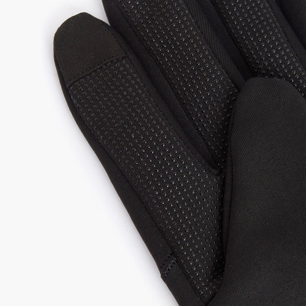 Barbour BALFOUR GLOVES Mens Black detail view showing breathable fabric and non-slip palms