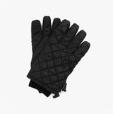 Barbour HARKER WATERPROOF Mens Gloves Black front view, showing quilted design and flexible fit.