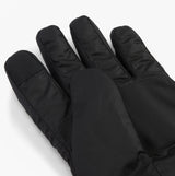 Barbour HARKER WATERPROOF Mens Gloves Black detail view showing soft black polyester material and finger design.