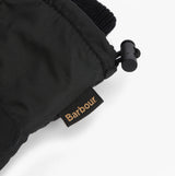 Barbour HARKER WATERPROOF Mens Gloves Black, detail view of cuff with logo and toggle, stylish and functional.