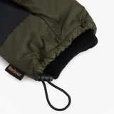 Barbour HARKER WATERPROOF Mens Gloves Forest detail view showcasing the elastic cuff and branded side flag label.