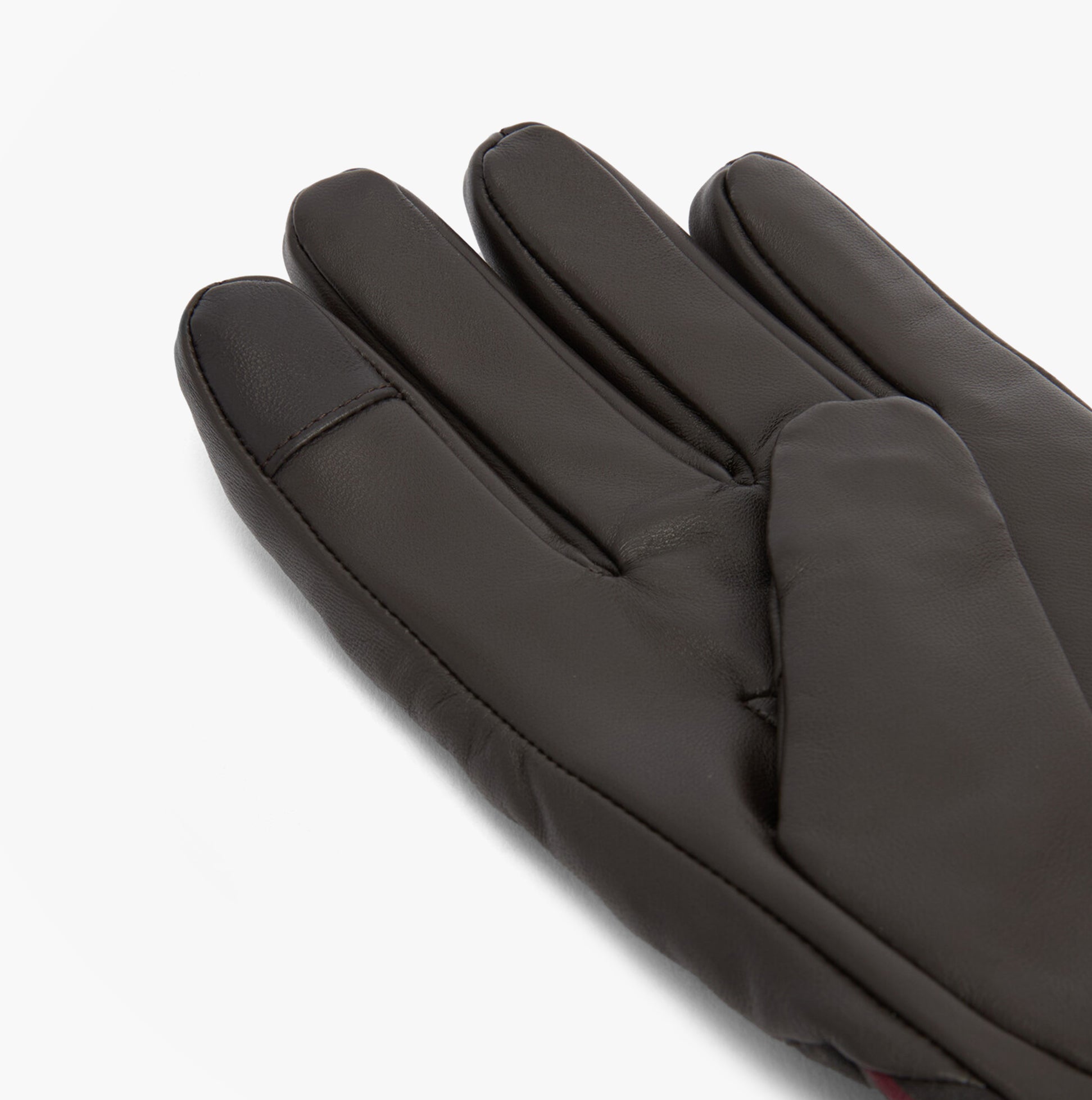 Barbour DARWEN TARTAN Mens Gloves Classic Tartan detail view showing soft leather and sleek design.