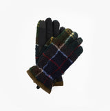 Barbour Field Tartan Mens Fleece Gloves Classic Tartan front view showing classic tartan design and soft fleece material.