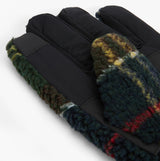 Barbour Field Tartan Mens Fleece Gloves Classic Tartan detail view showcasing fleece texture and waterproof design.