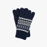 Barbour Barbour MARLOW FAIR ISLE KNITTED Mens Gloves Navy