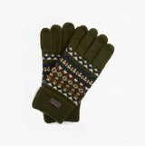 Barbour Barbour MARLOW FAIR ISLE KNITTED Mens Gloves Olive
