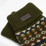 Barbour Barbour MARLOW FAIR ISLE KNITTED Mens Gloves Olive