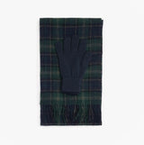 Barbour TARTAN SCARF & GLOVE Gift Set Mens Green Loch Tartan