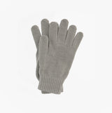 Barbour TARTAN SCARF AND GLOVE Mens Gift Set Grey Midnight gloves displayed flat view in soft grey color.