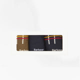 Barbour TARTAN SOCKS Mens 3 Pack Gift Box Classic Tartan front view of the gift box displaying three pairs of socks.