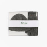 Barbour CARLTON BEANIE & GLOVES Mens Gift Set Grey