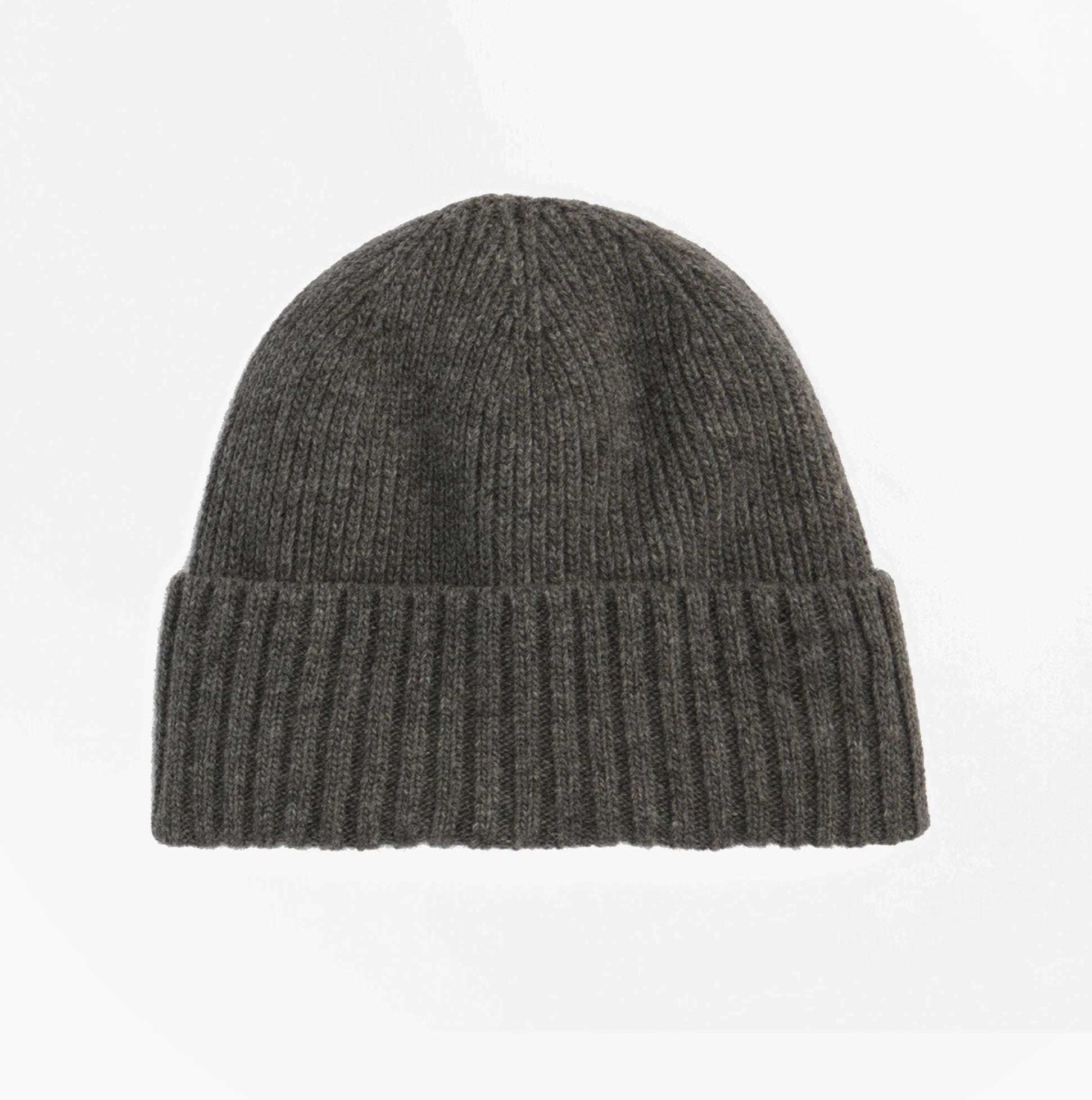 Barbour CARLTON BEANIE & GLOVES Mens Gift Set Grey beanie top view, warm wool blend, ribbed style, perfect for gifts.