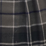 Barbour SWEEPER BEANIE & SCARF Gift Set Mens Grey check patterned scarf detail view in grey tones.