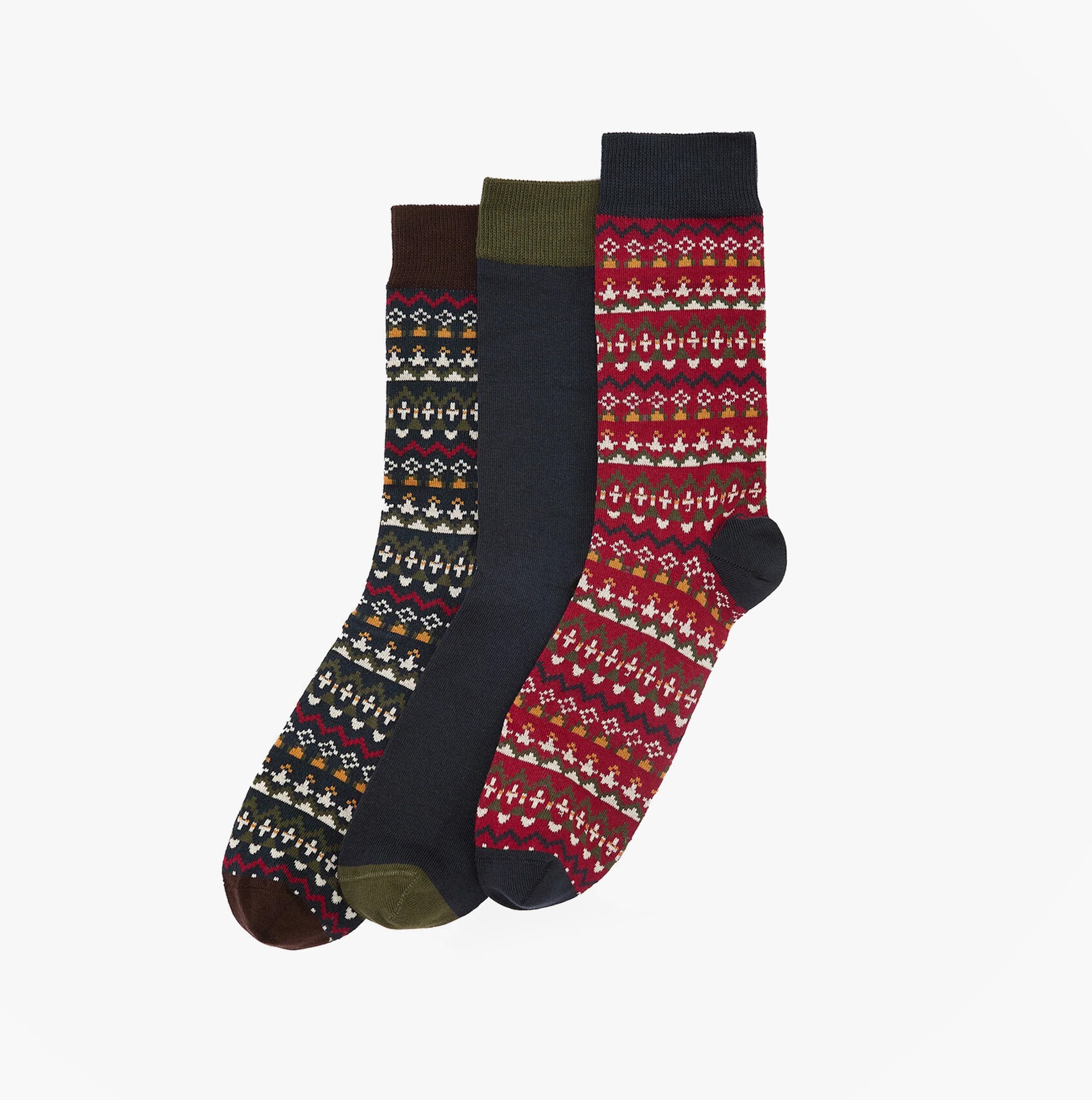 Barbour MARLOW FAIR ISLE SOCK 3 Pack Gift Box Mens Multicolour