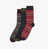 Barbour MARLOW FAIR ISLE SOCK 3 Pack Gift Box Mens Multicolour