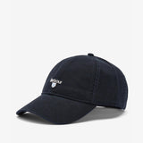 Barbour CASCADE Mens Sports Cap Black side view showcasing adjustable back and embroidered branding.