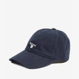 Barbour CASCADE Mens Sports Cap Navy side view featuring adjustable back and embroidered branding.