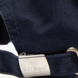 Detail view of Barbour CASCADE Mens Sports Cap Navy featuring adjustable back and embroidered branding.