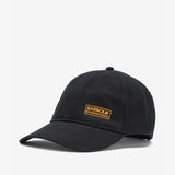 Barbour NORTON DRILL Mens Sports Cap Black side view showcasing adjustable back and branding details.