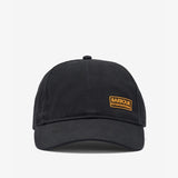 Barbour NORTON DRILL Mens Sports Cap Black front view showcasing adjustable back and Barbour branding.
