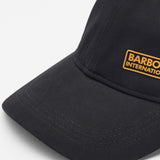 Barbour NORTON DRILL Mens Sports Cap Black side view showing logo and detailed stitching.