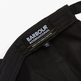 Barbour NORTON Drill Cap Mens Snapback Caps Black/Shadow interior label view