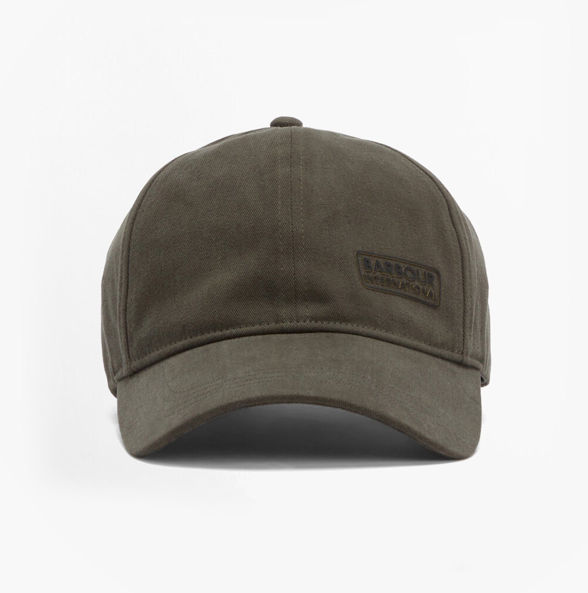 Barbour NORTON Drill Cap Mens Snapback Caps Sage/Shadow front view showcasing the stylish baseball cap design.