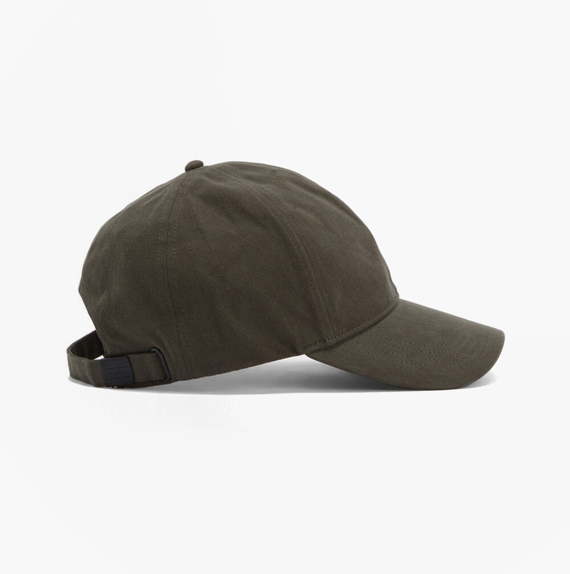 Barbour NORTON Drill Cap Mens Snapback Caps Sage/Shadow side view showing adjustable strap and streamlined design.