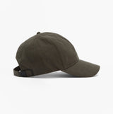 Barbour NORTON Drill Cap Mens Snapback Caps Sage/Shadow side view showing adjustable strap and streamlined design.