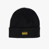 Barbour SENSOR LEGACY Mens Beanie Black front view with logo detail on the cuff.