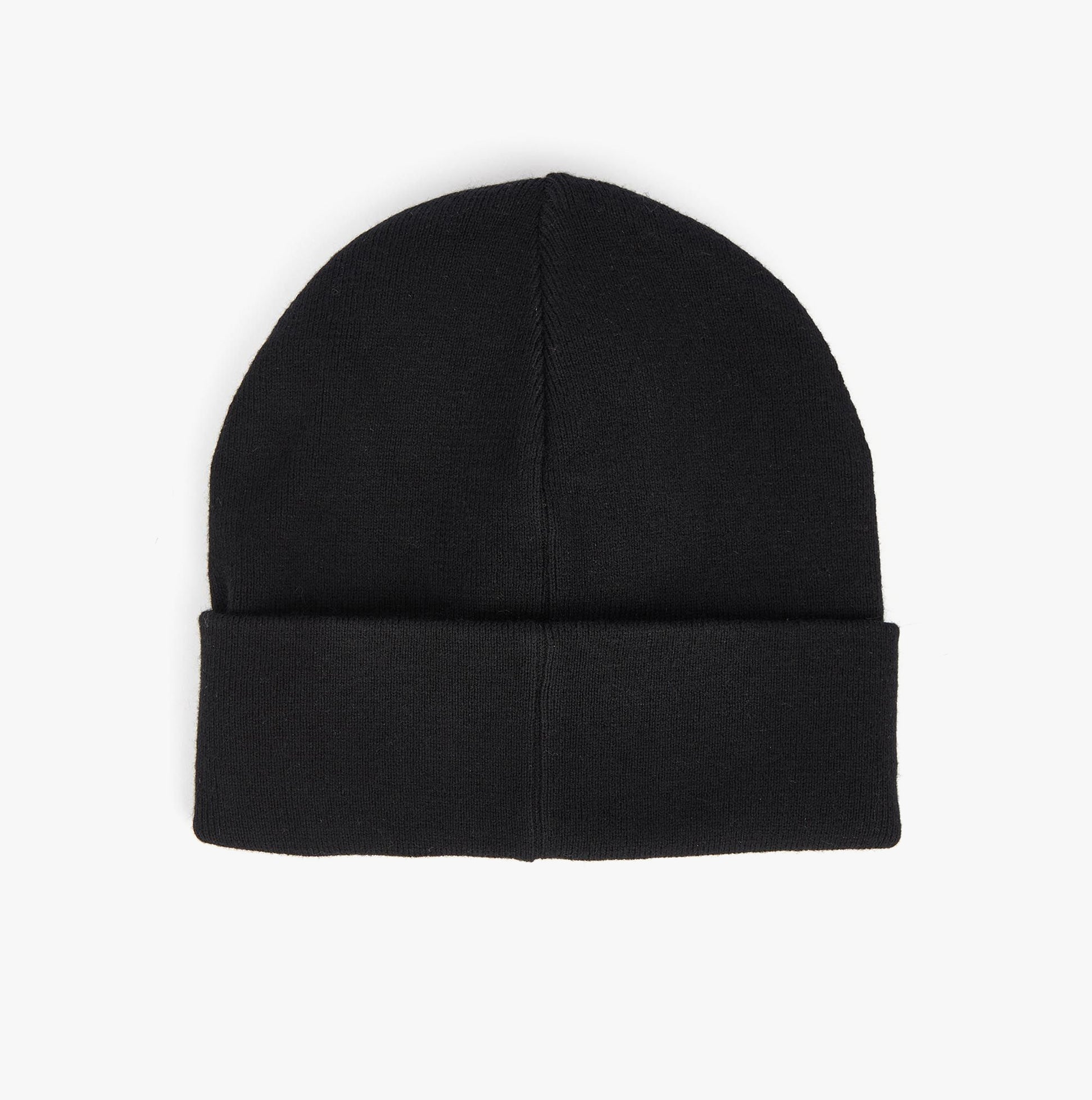 Barbour SENSOR LEGACY Mens Beanie Black top view showcasing soft cotton blend material in a stylish design.