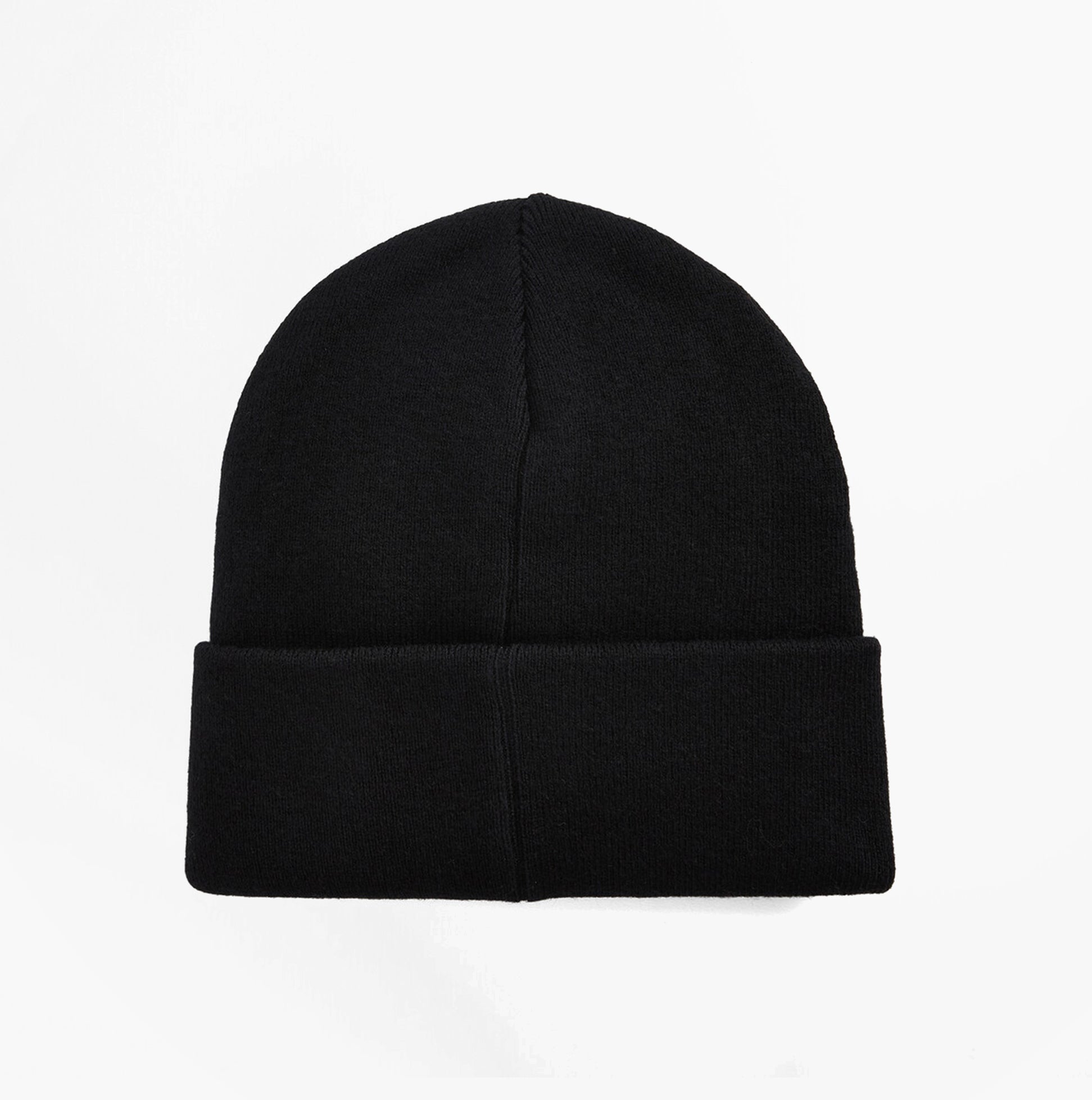 Barbour SENSOR LEGACY Mens Beanie Black/Shadow top view showcasing a black beanie with a turned-up cuff.