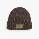 Barbour ESTON Mens Beanie Forest Green top view with a textured knit design and branded label.