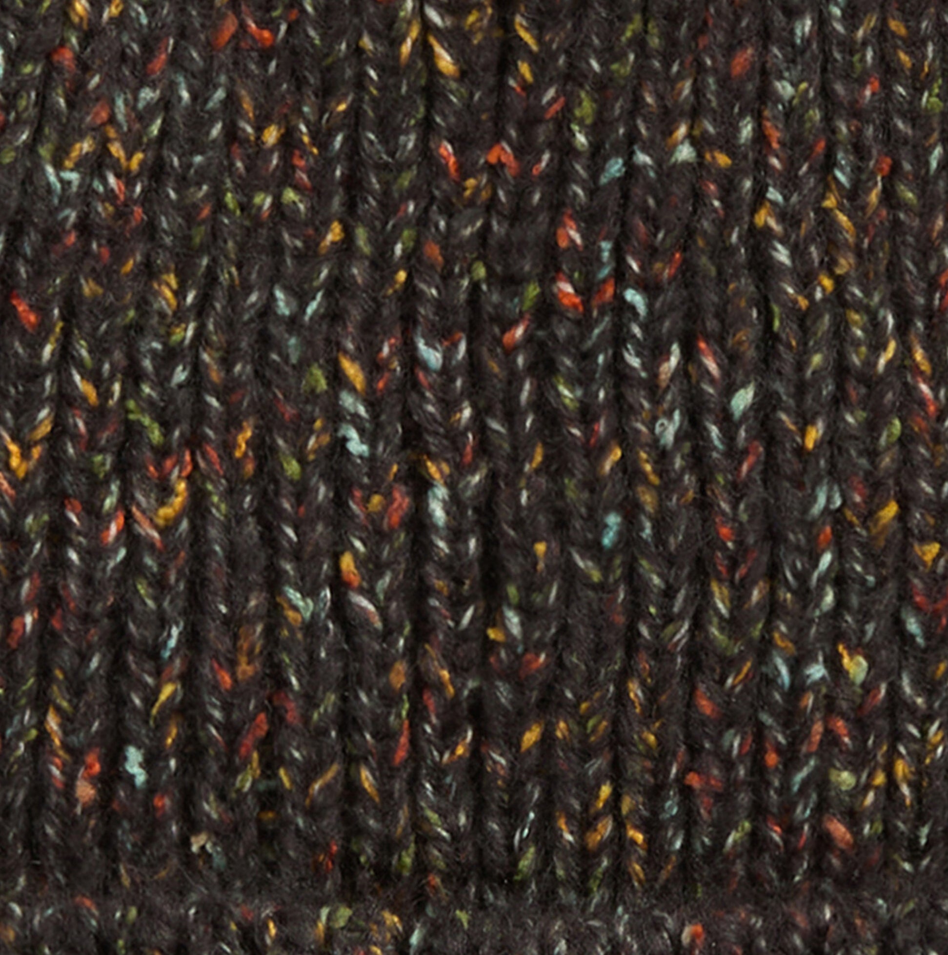 Barbour ESTON Mens Beanie Forest Green close-up detail view of mixed yarn texture