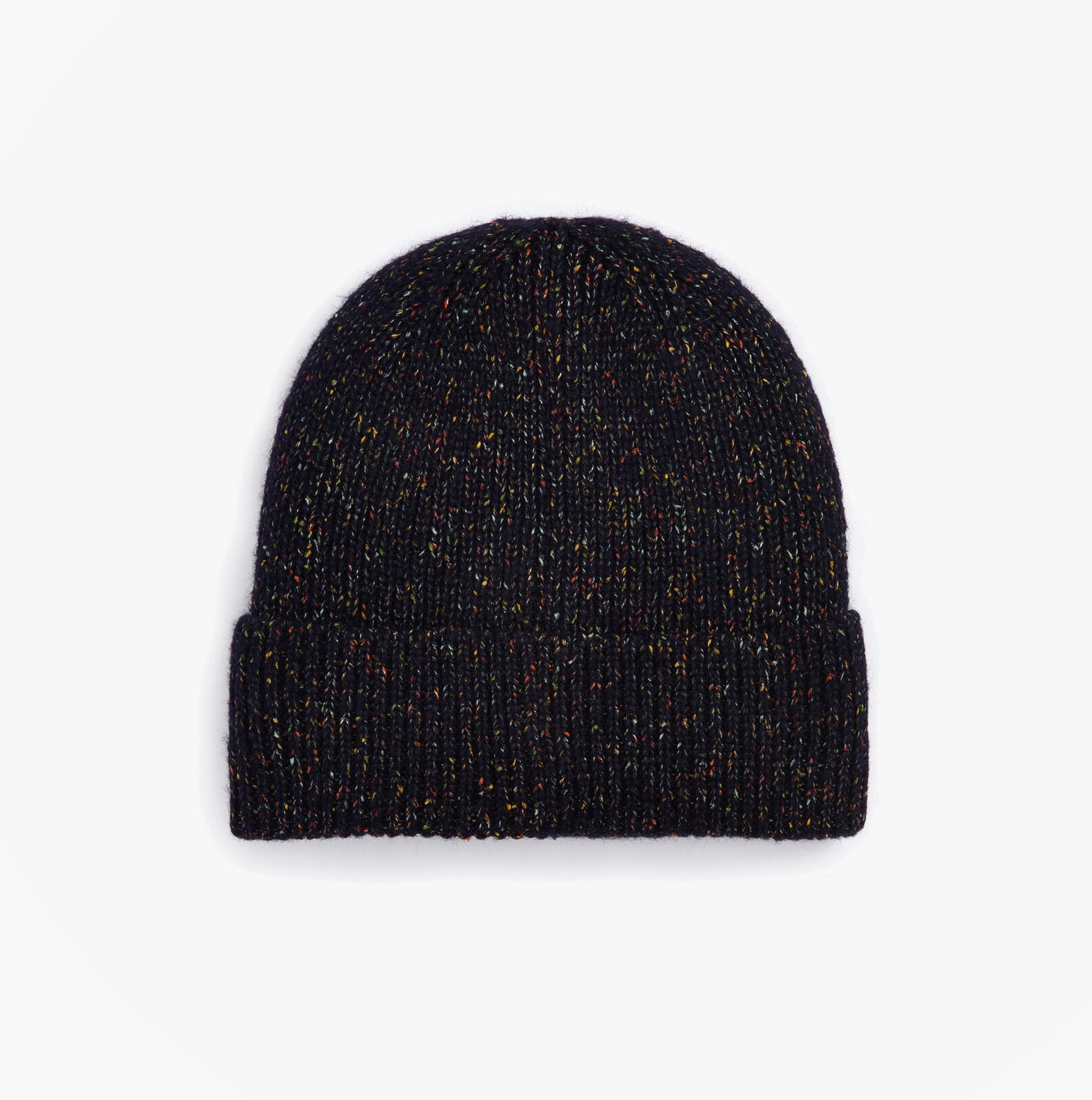 Barbour ESTON Mens Beanie Navy top view showcasing the textured knit design and dark navy color.