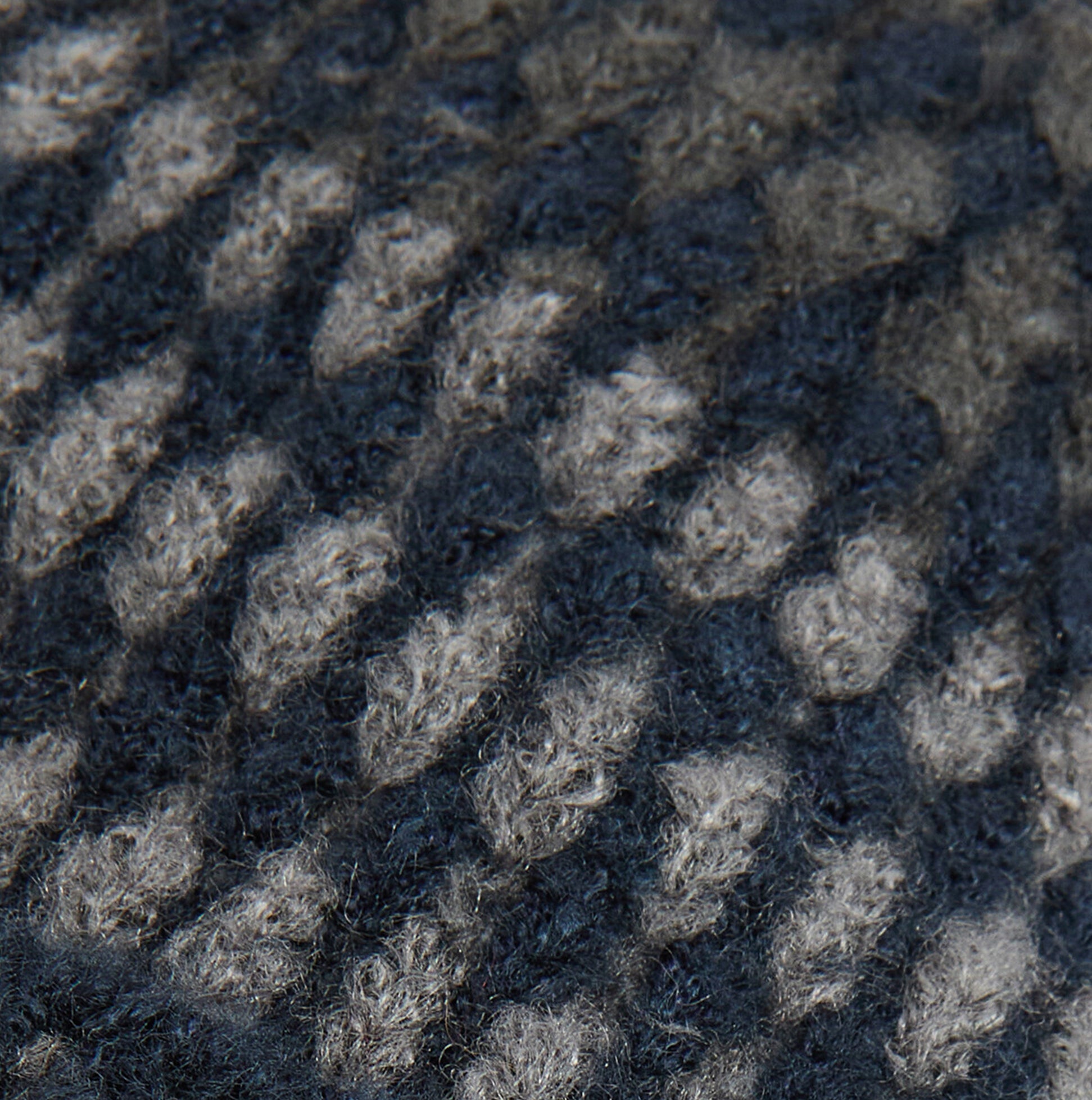 Barbour HARRAY Mens Beanie Navy/Basalt Blue close-up detail view showing fabric texture and pattern.