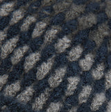 Barbour HARRAY Mens Beanie Navy/Basalt Blue close-up detail view showing fabric texture and pattern.