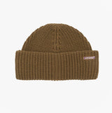 Barbour MOSELY Mens Fisherman Beanie Light Sage front view showing knitted texture and Barbour logo