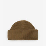 Barbour MOSELY Mens Fisherman Beanie Light Sage front view showing soft cotton-wool blend and ribbed texture.