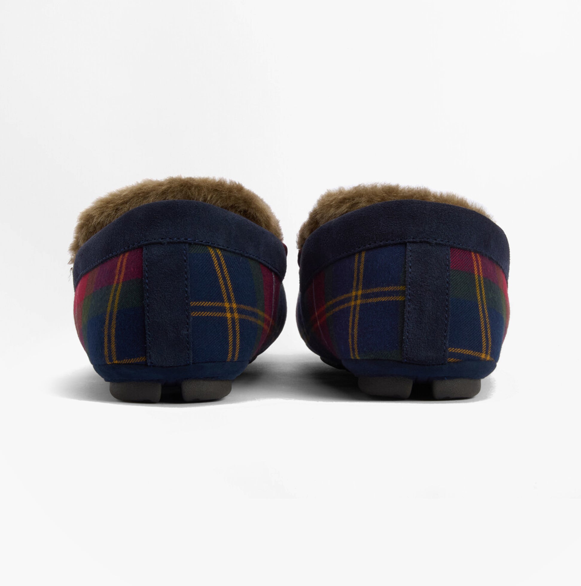 Barbour MONTY Mens Moccasin Slippers Winterberry Tartan