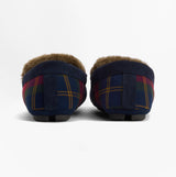 Barbour MONTY Mens Moccasin Slippers Winterberry Tartan