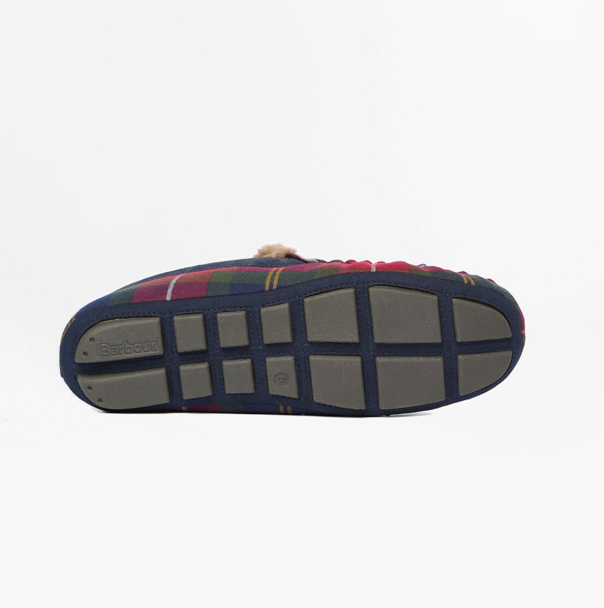 Barbour MONTY Mens Moccasin Slippers Winterberry Tartan