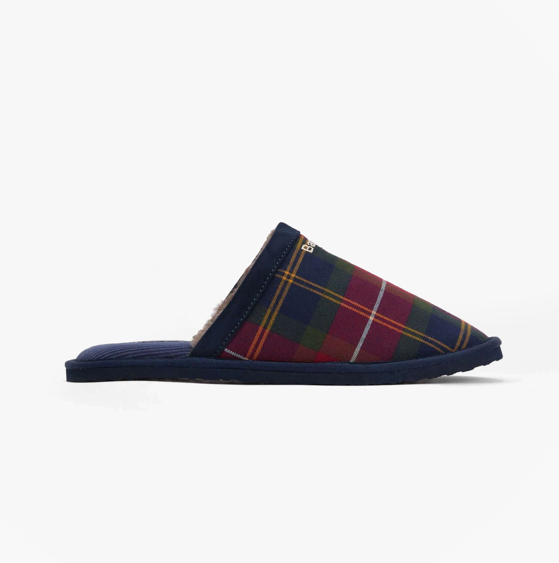 Barbour EVERITT Mens Mule Slippers Winterberry Tartan