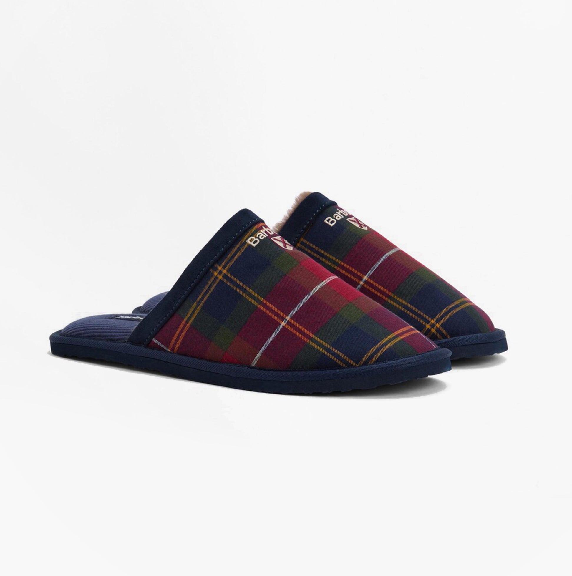 Barbour EVERITT Mens Mule Slippers Winterberry Tartan
