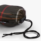 Barbour Mens TARTAN SHOWERPROOF PONCHO Classic Tartan side view with drawstring detailing and tartan pattern.